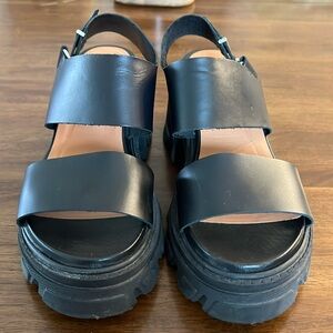 GANNI Platform Leather Sandals